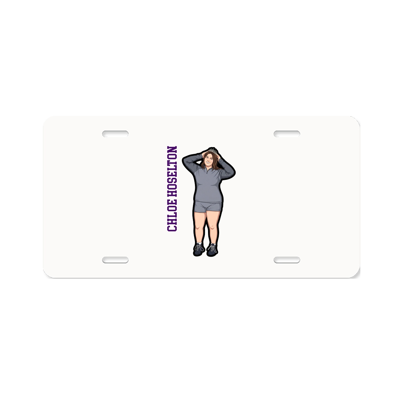 License Plate — Name Vertical in Classic