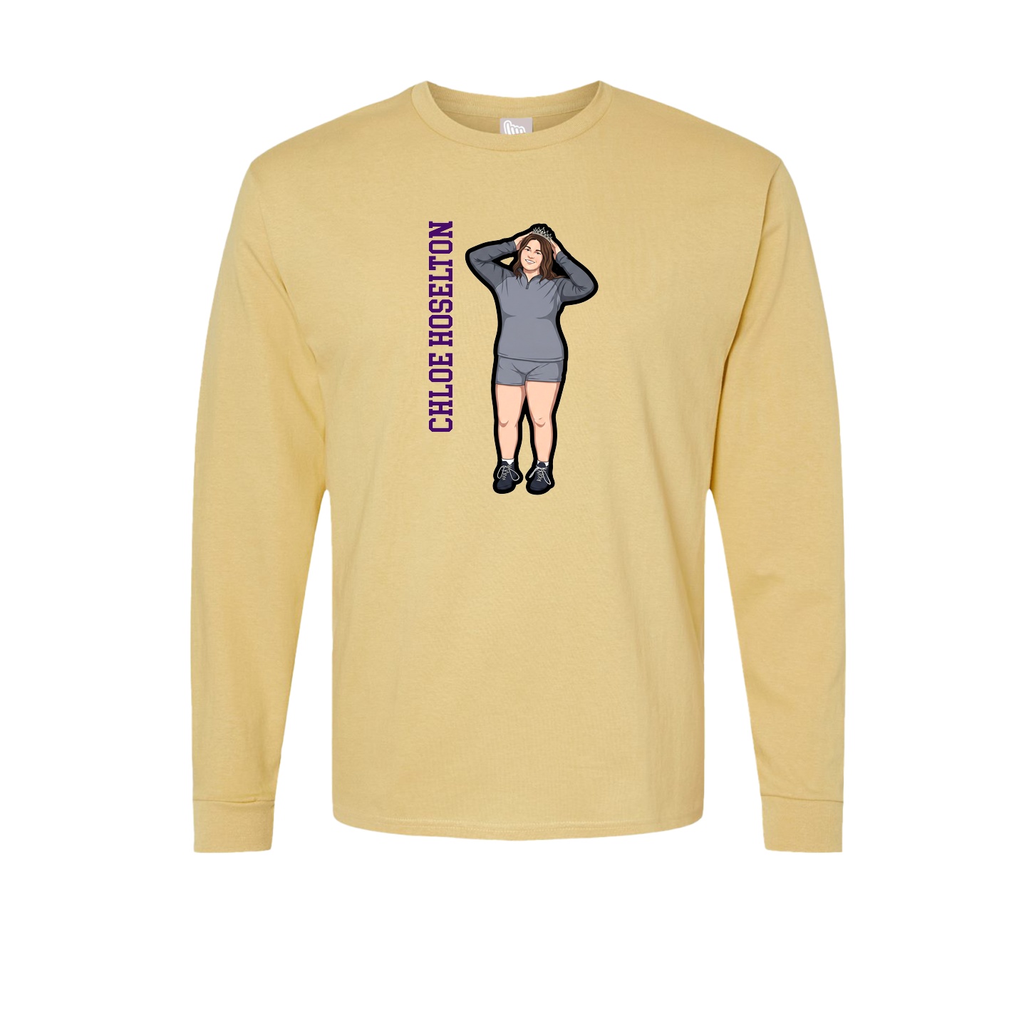 Long Sleeve Tee — Name Vertical in Vegas Gold