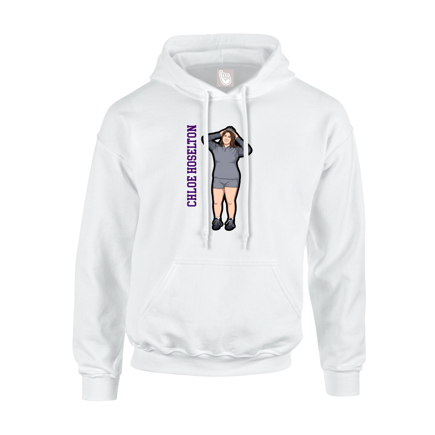 Hoodie — Name Vertical in White