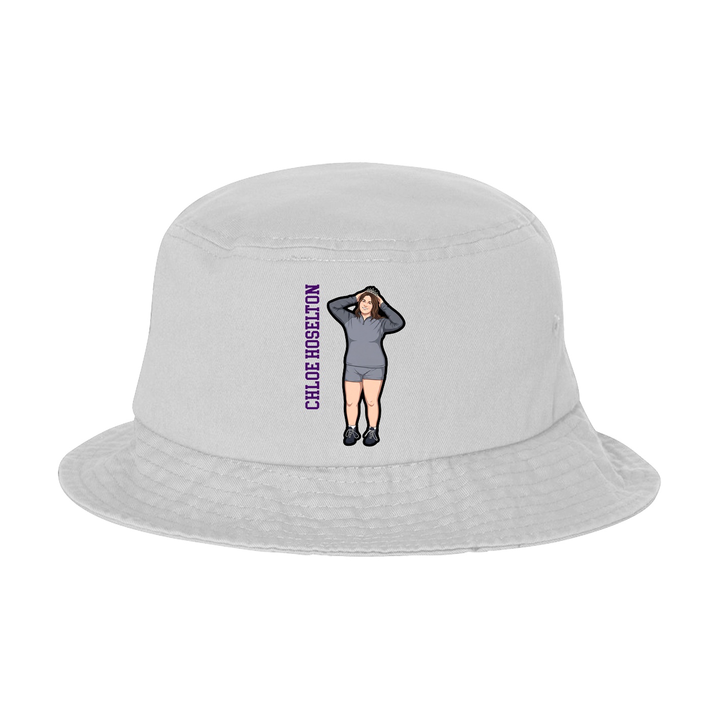 Bucket Cap — Name Vertical in White