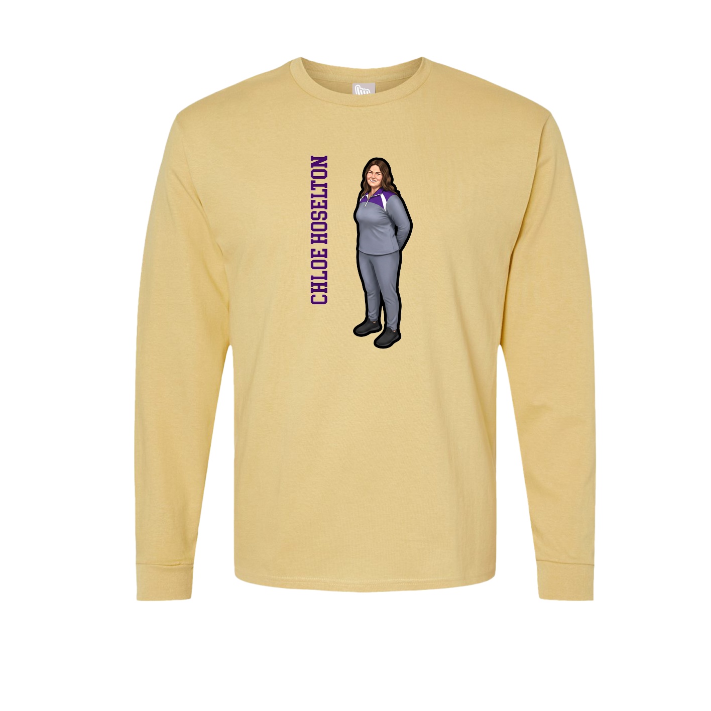 Long Sleeve Tee — Name Vertical in Vegas Gold
