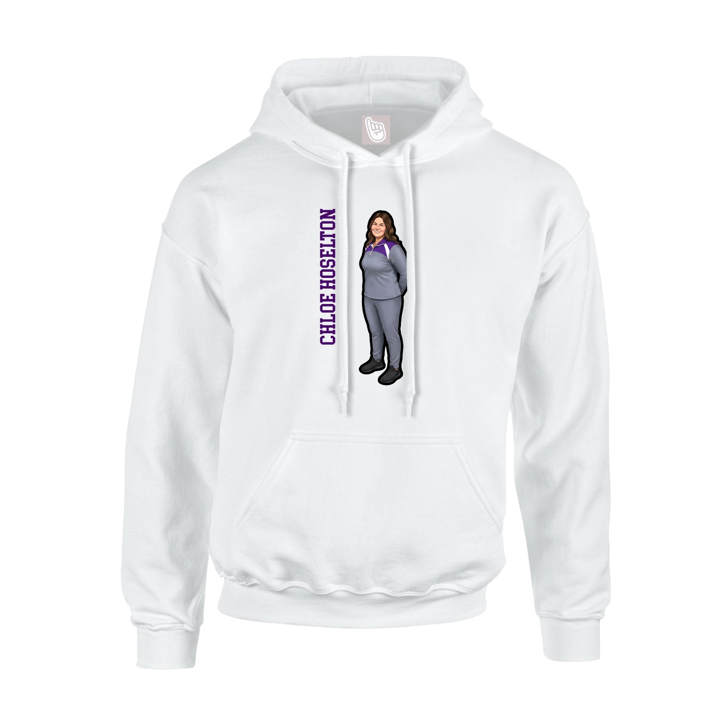 Hoodie — Name Vertical in White