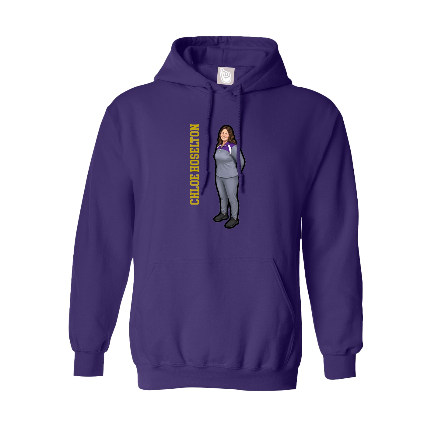 Youth Hoodie — Name Vertical in Purple