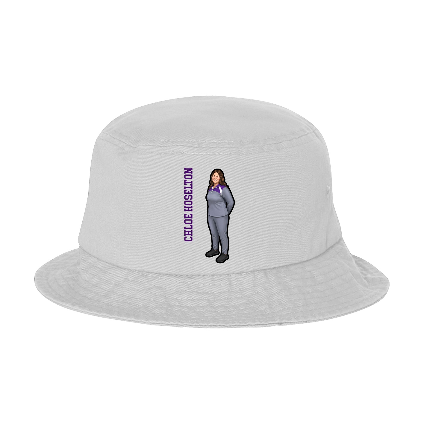 Bucket Cap — Name Vertical in White