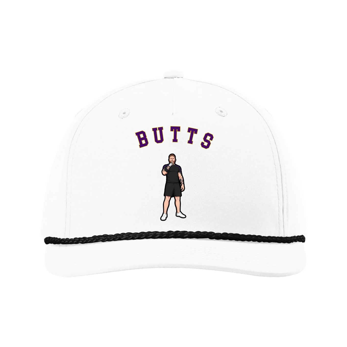 Five-Panel Classic Rope Cap — Shirsey Arch in White