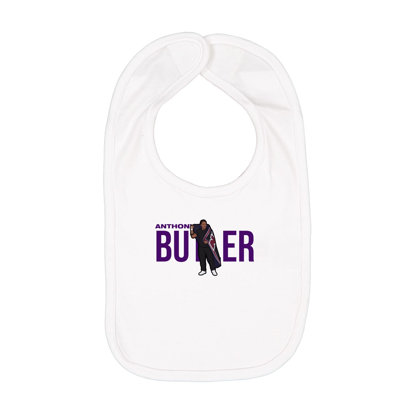 Infant Bib — Player Name in White