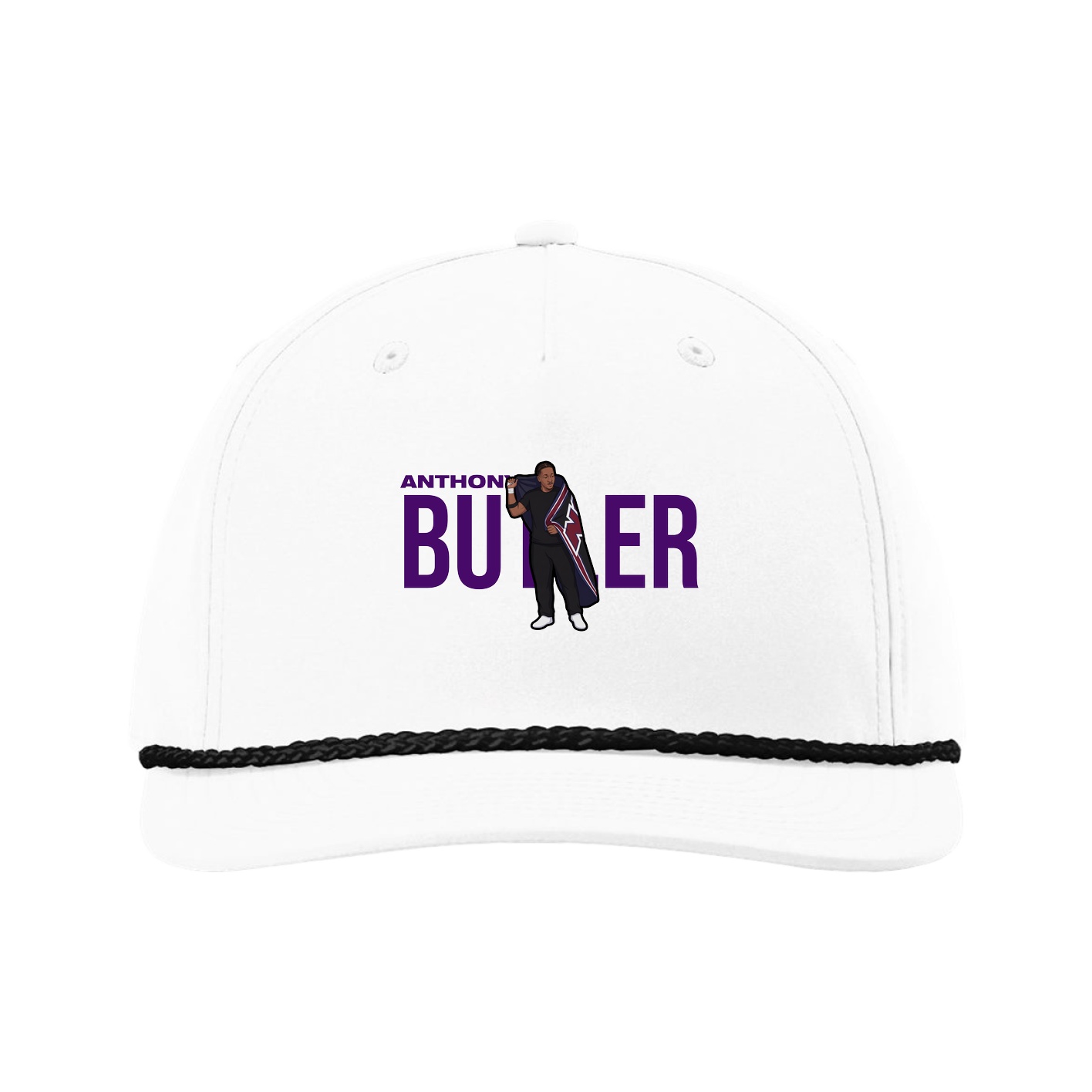 Five-Panel Classic Rope Cap — Player Name in White