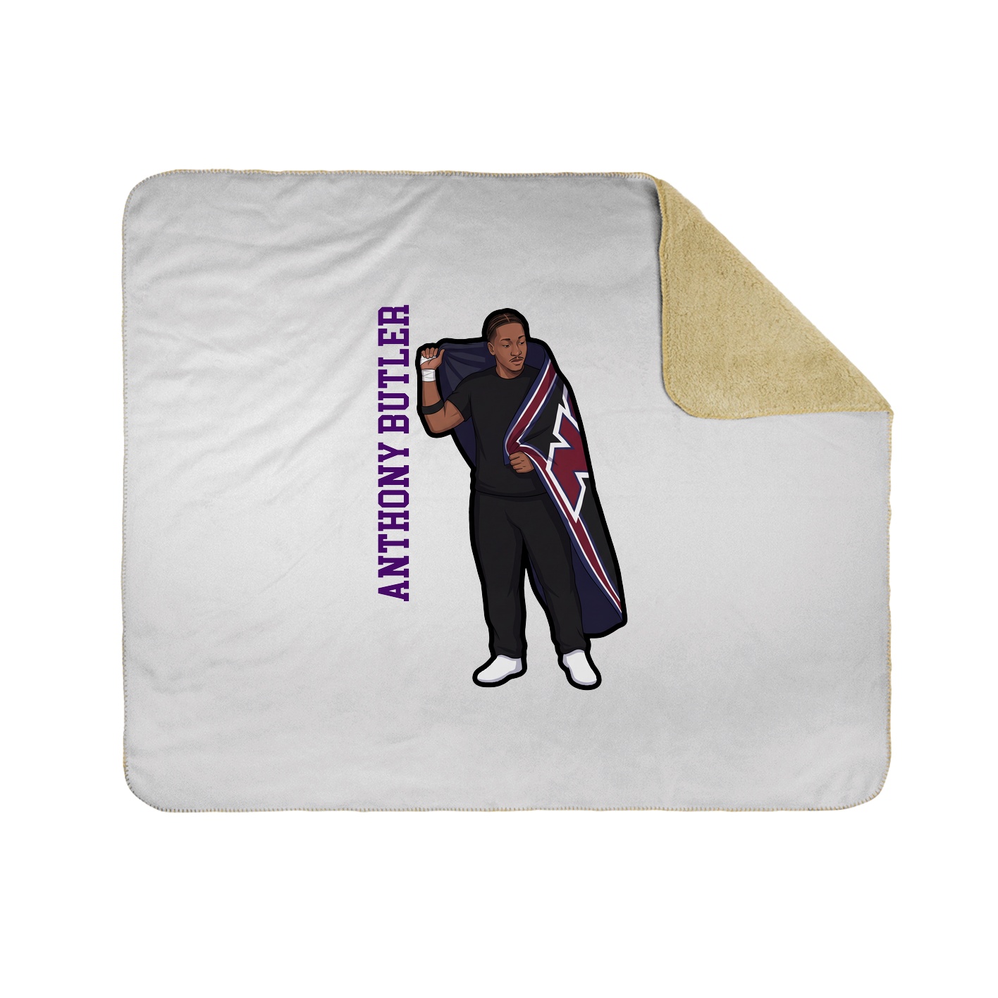 Throw Blanket — Name Vertical in White