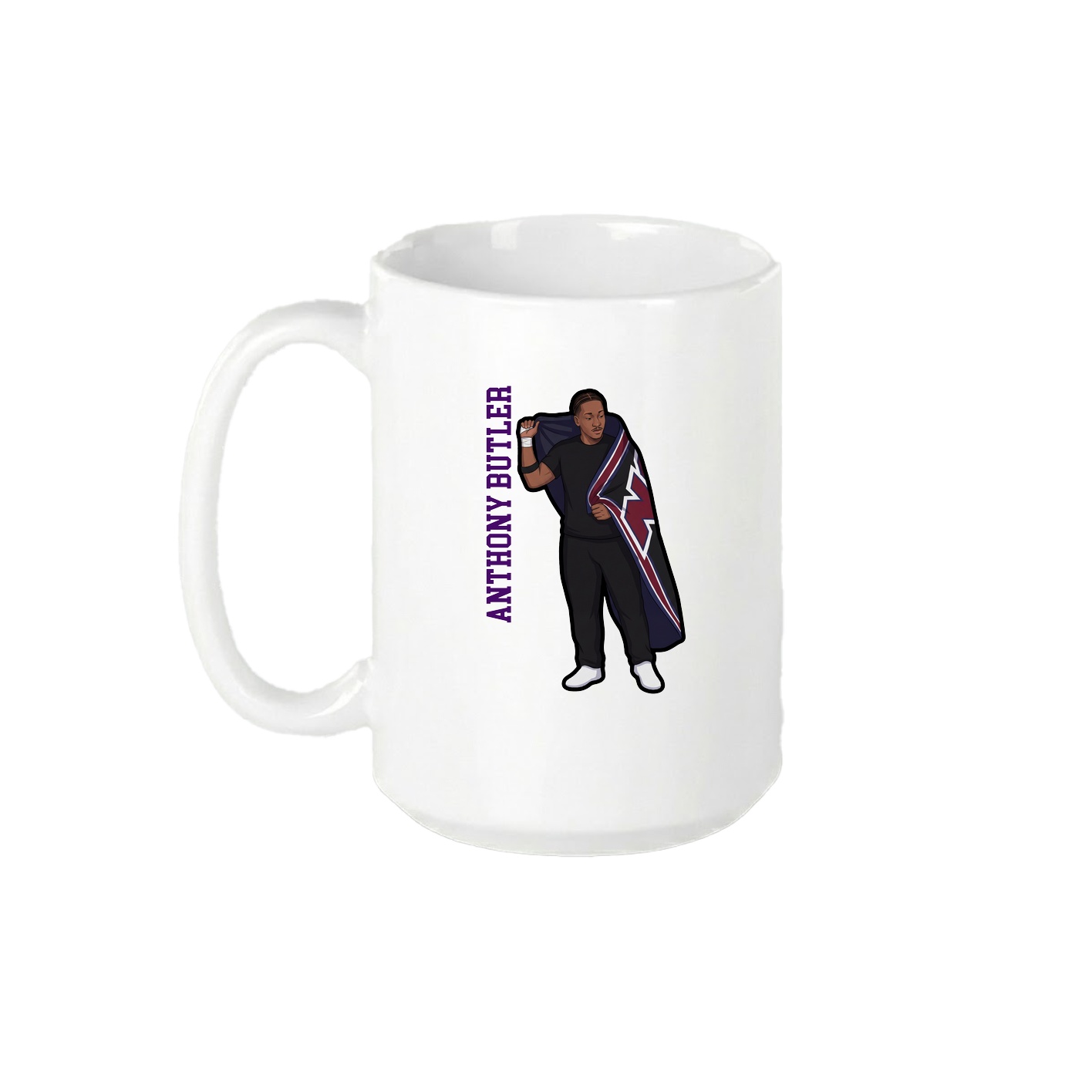 15oz Coffee Mug — Name Vertical in White