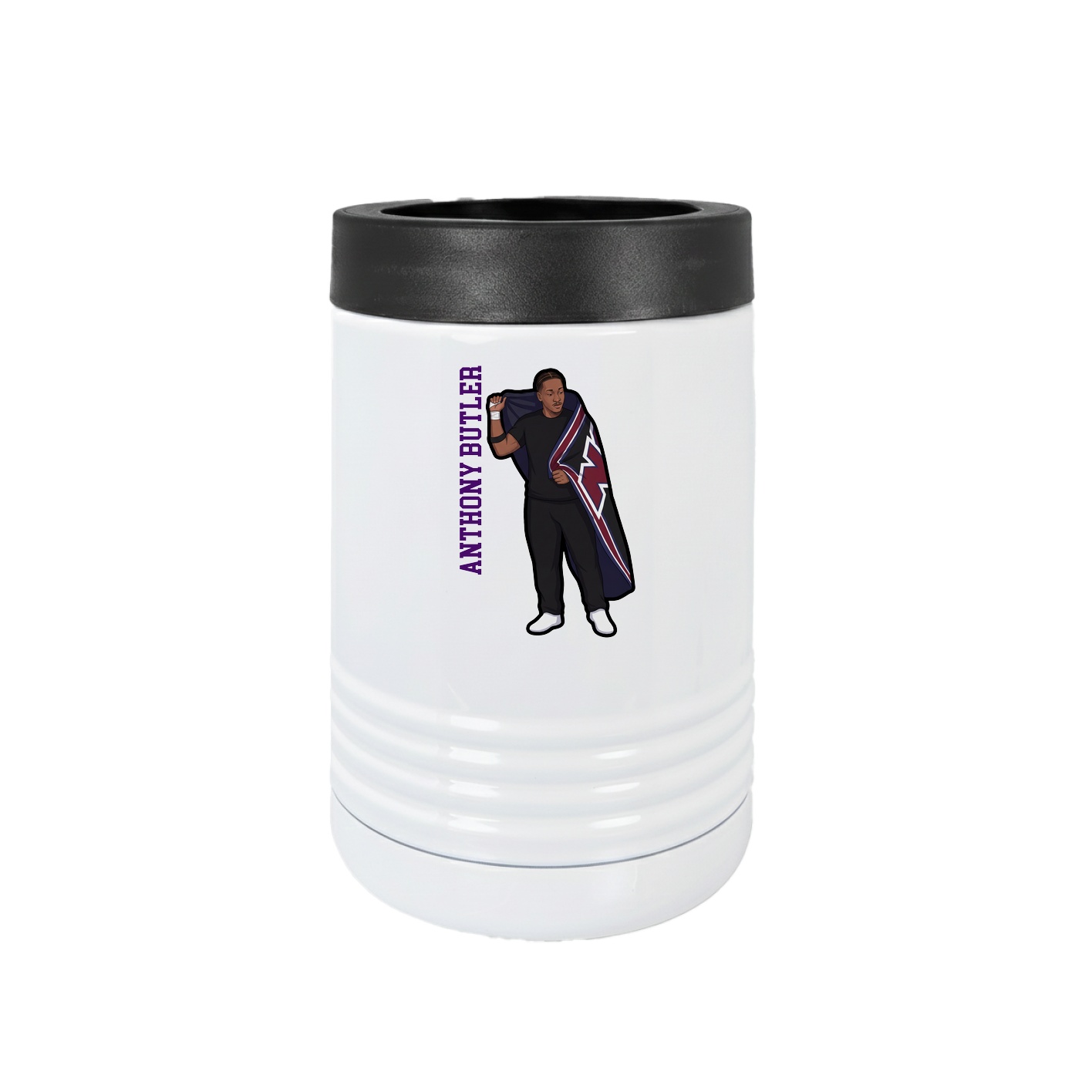 Beverage Holder — Name Vertical in White
