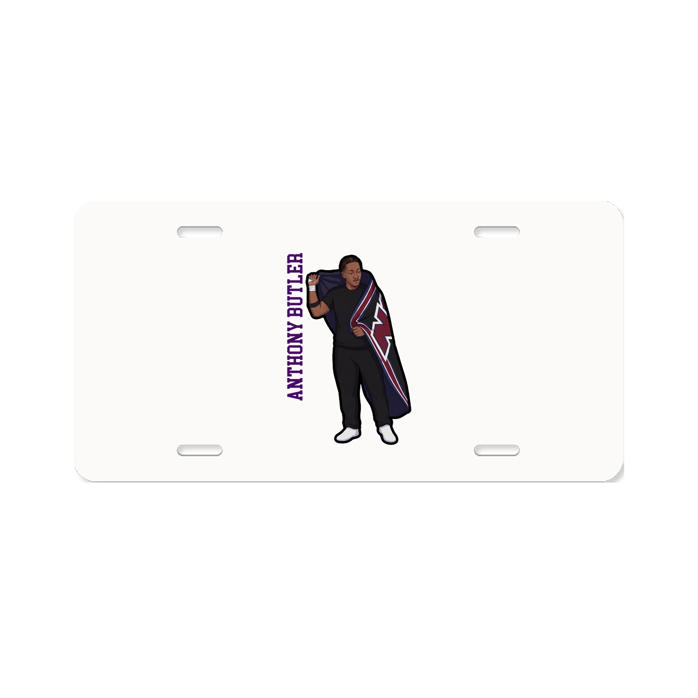 License Plate — Name Vertical in Classic
