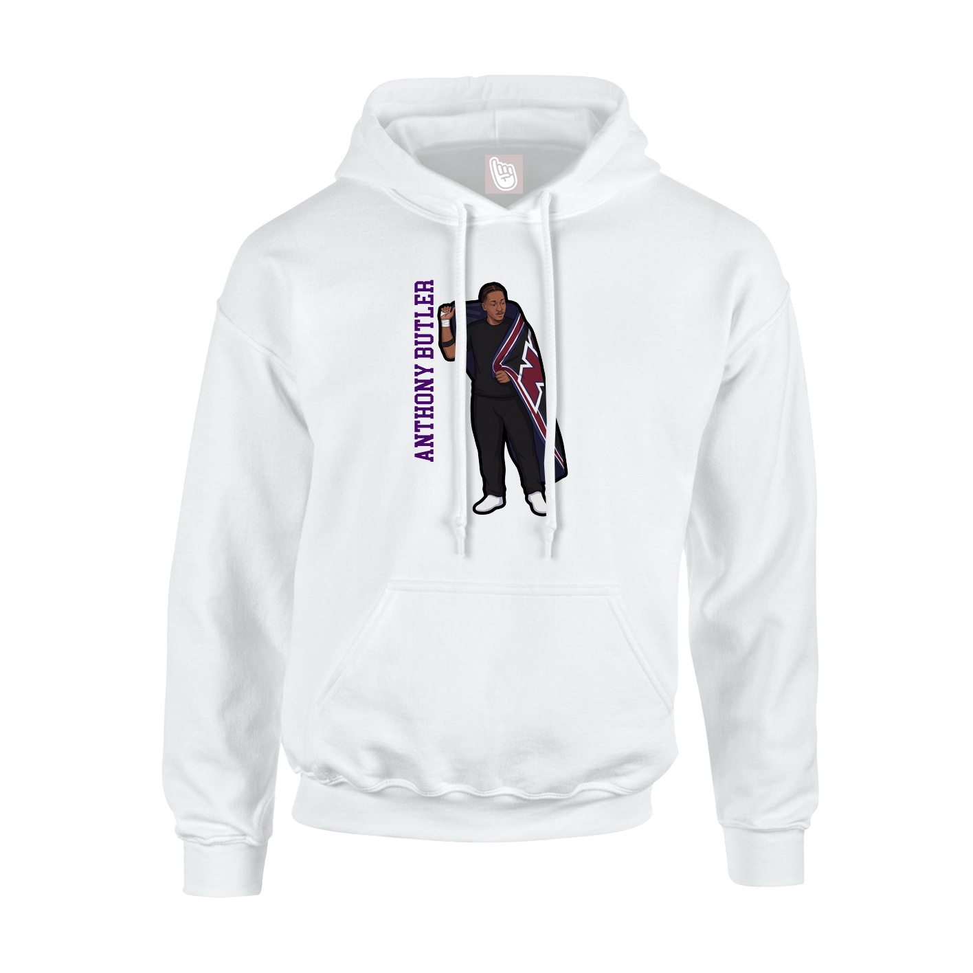 Hoodie — Name Vertical in White
