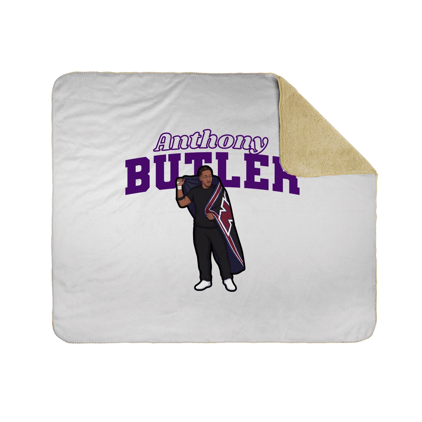 Throw Blanket — Name Arch in White