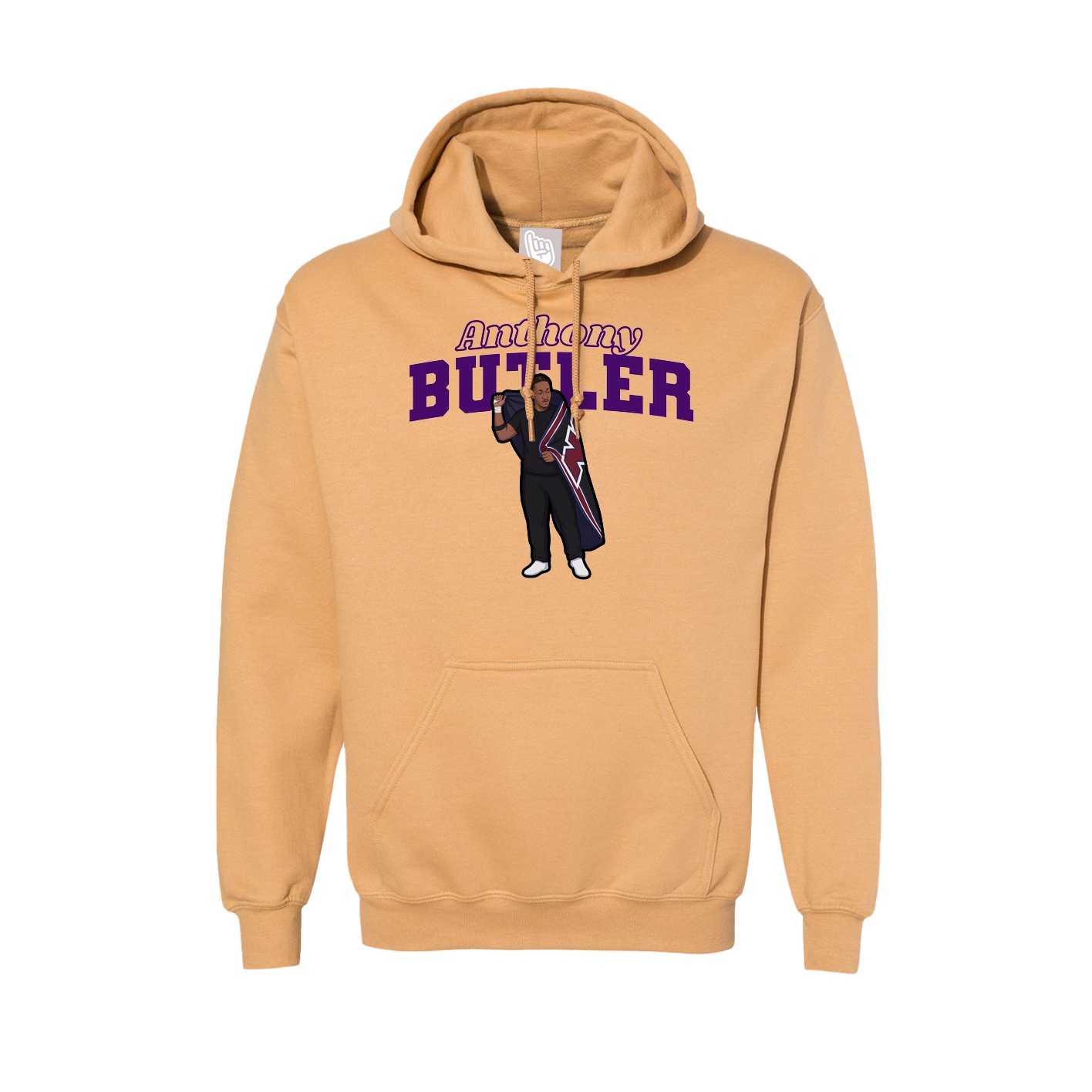 Hoodie — Name Arch in Vegas Gold