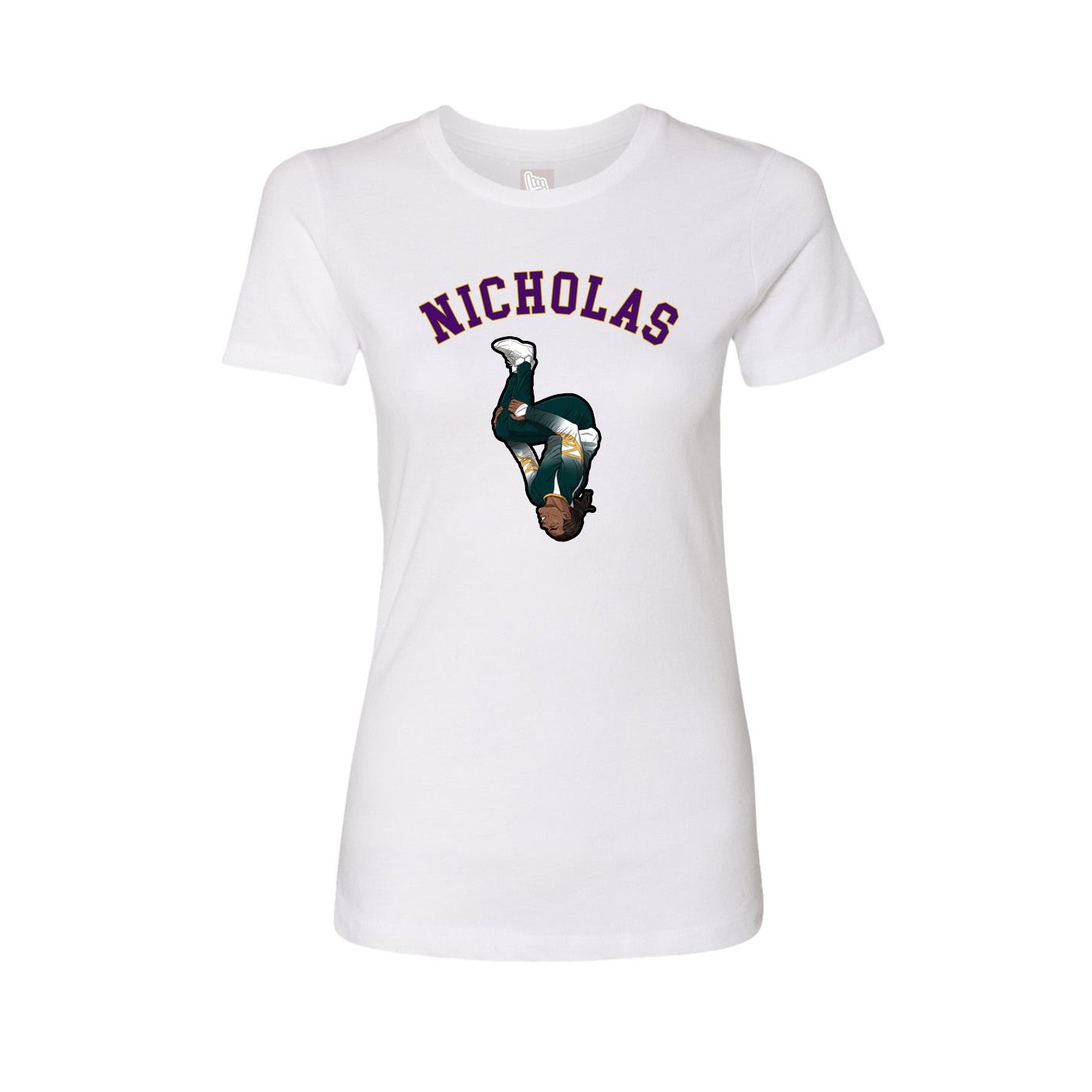 Fitted Women's Tee — Shirsey Arch in White