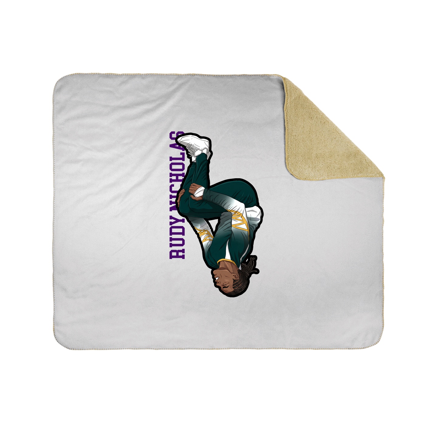 Throw Blanket — Name Vertical in White