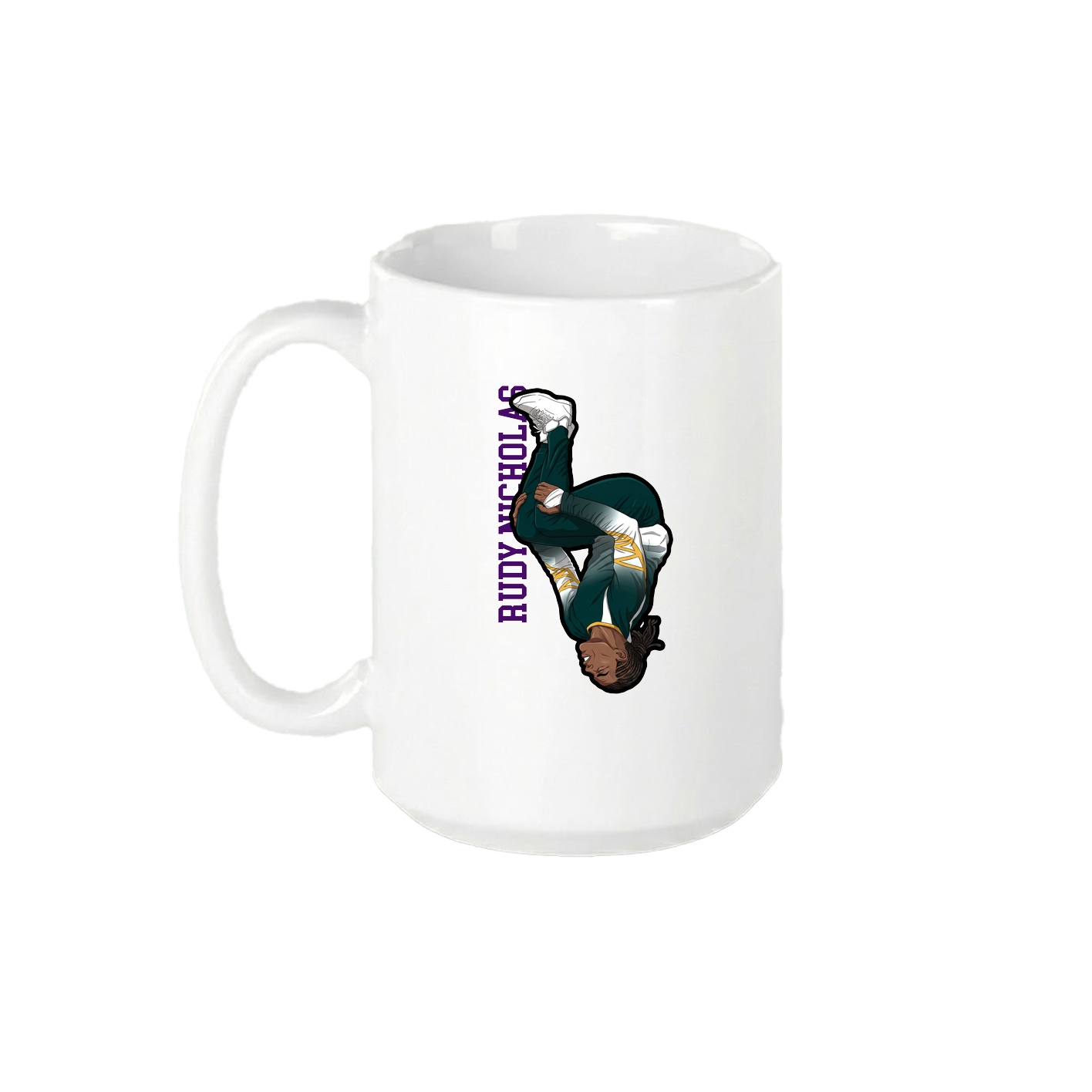 15oz Coffee Mug — Name Vertical in White