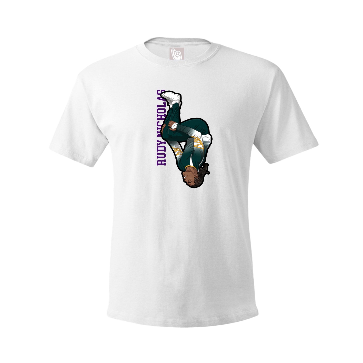 Youth Tee — Name Vertical in White