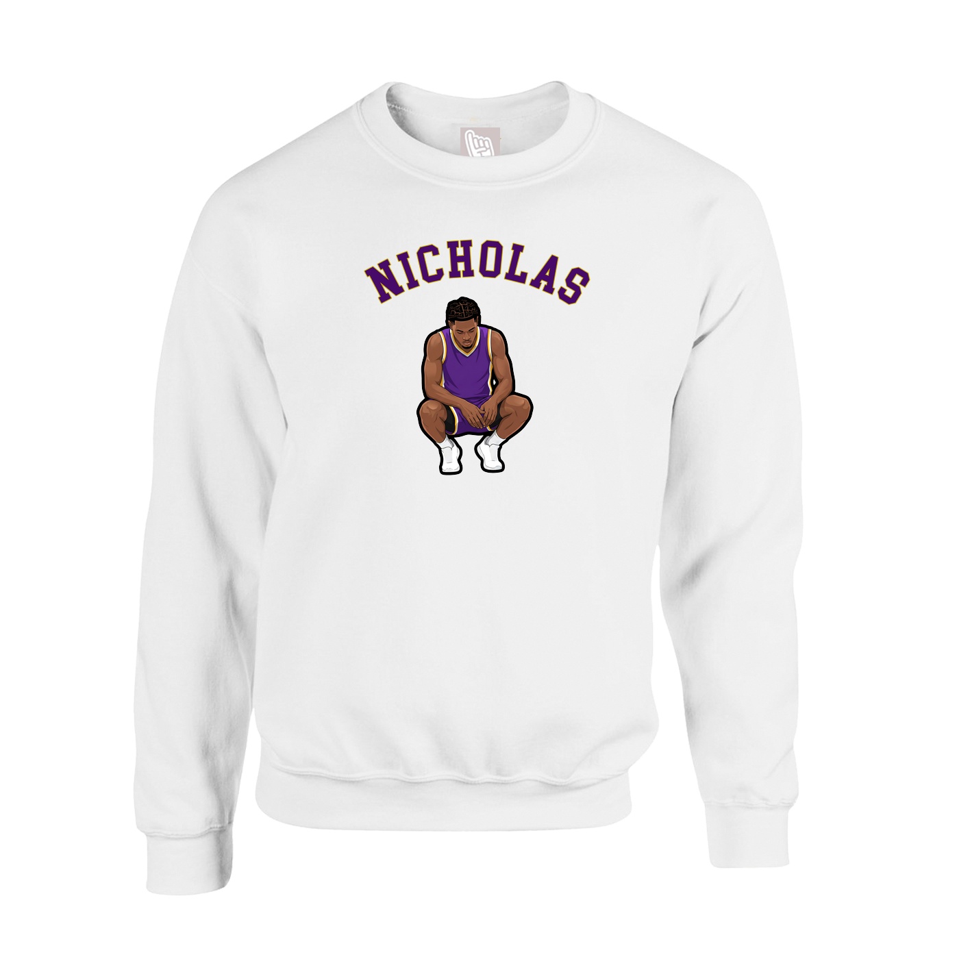 Fleece Crew — Shirsey Arch in White