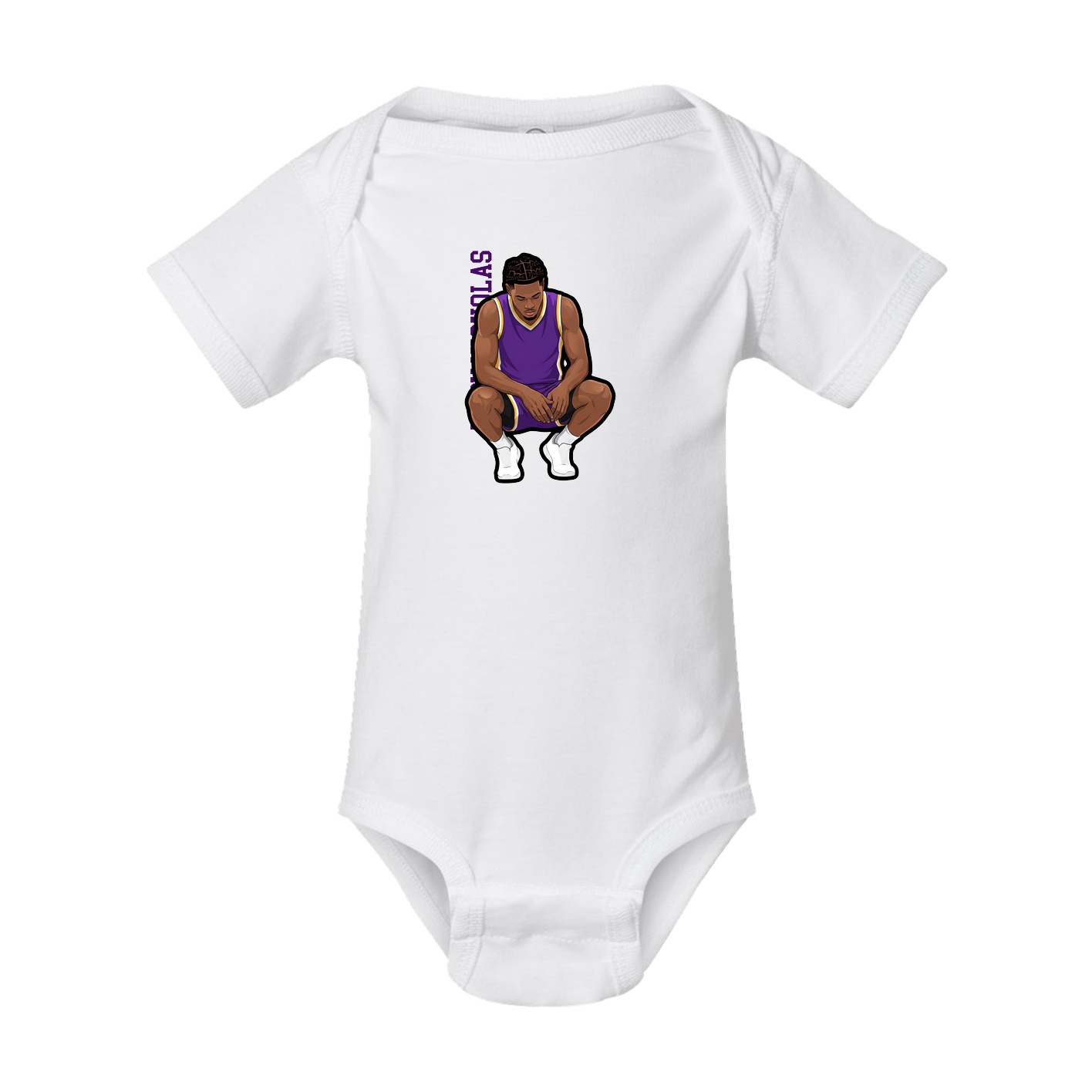 Baby Onesie — Name Vertical in White