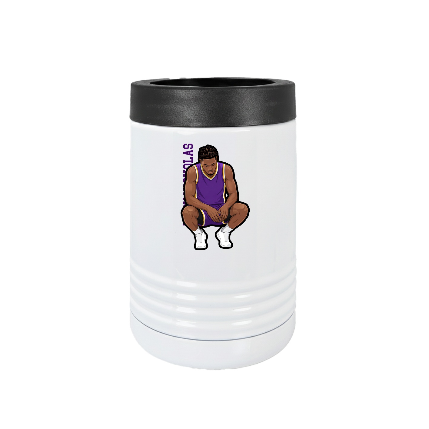 Beverage Holder — Name Vertical in White