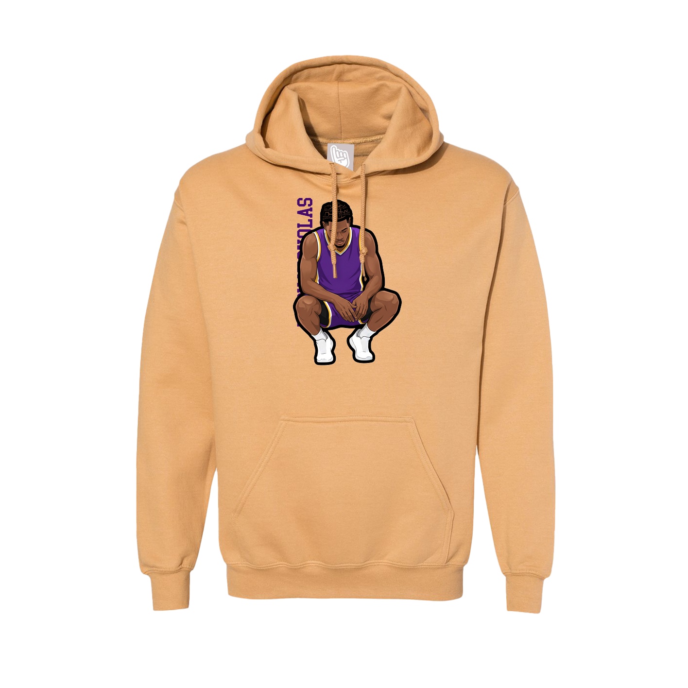 Hoodie — Name Vertical in Vegas Gold