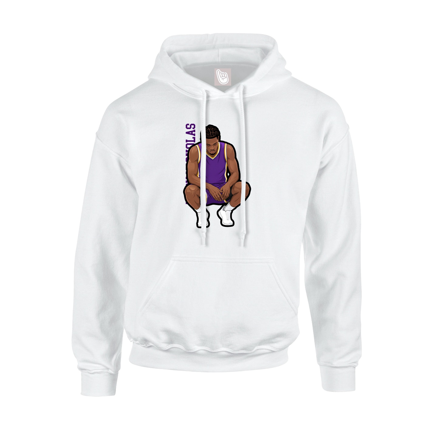 Youth Hoodie — Name Vertical in White
