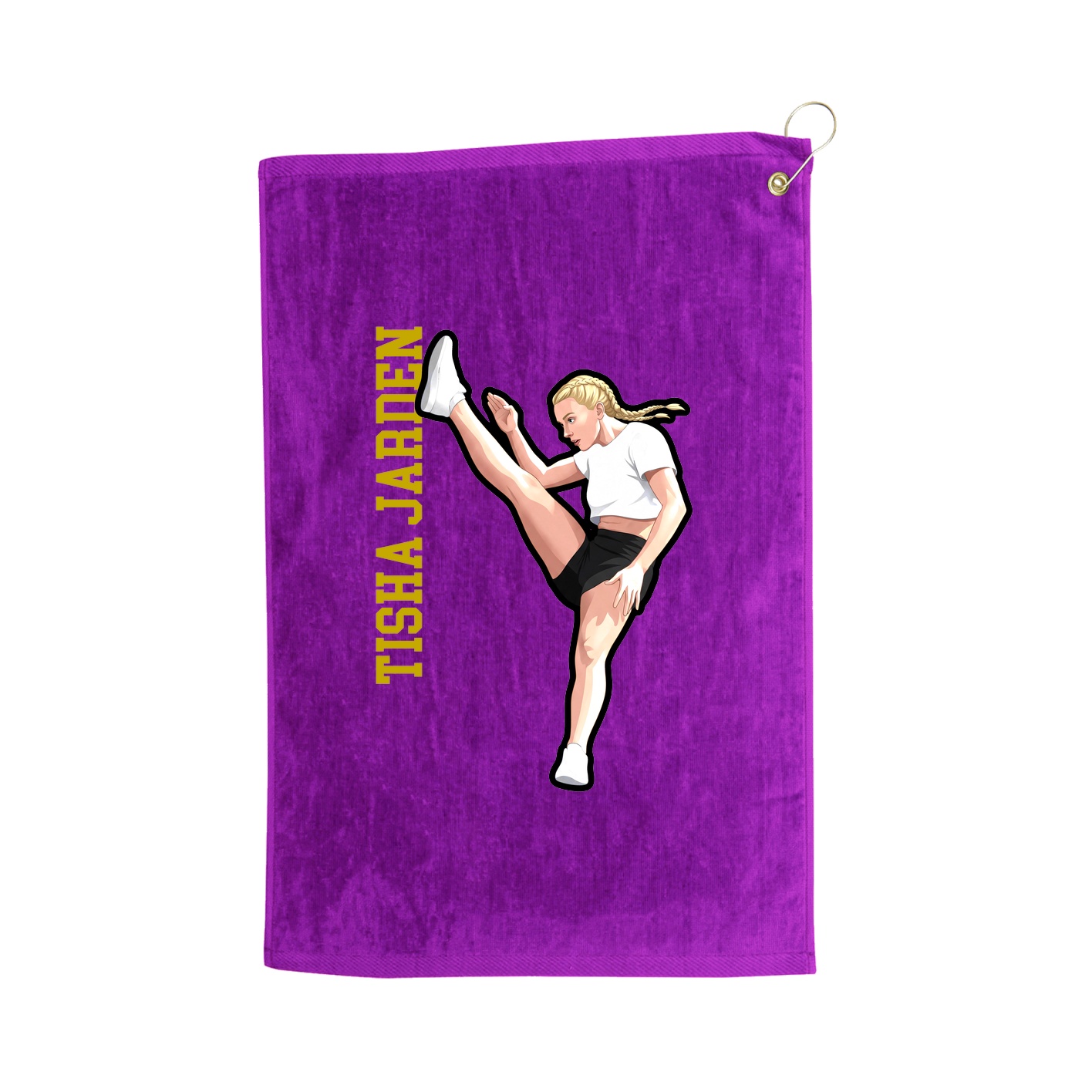 Golf Towel — Name Vertical in Purple