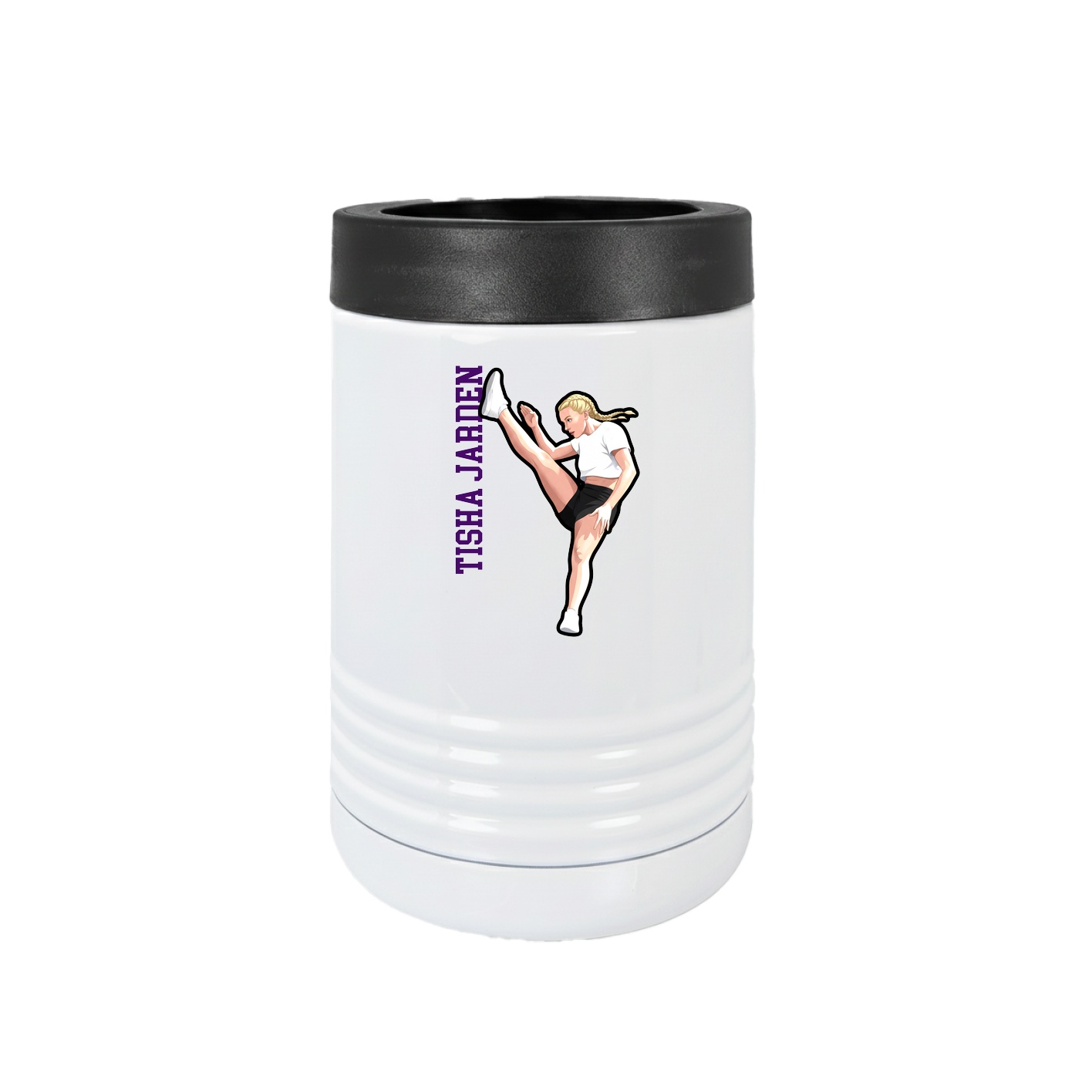 Beverage Holder — Name Vertical in White
