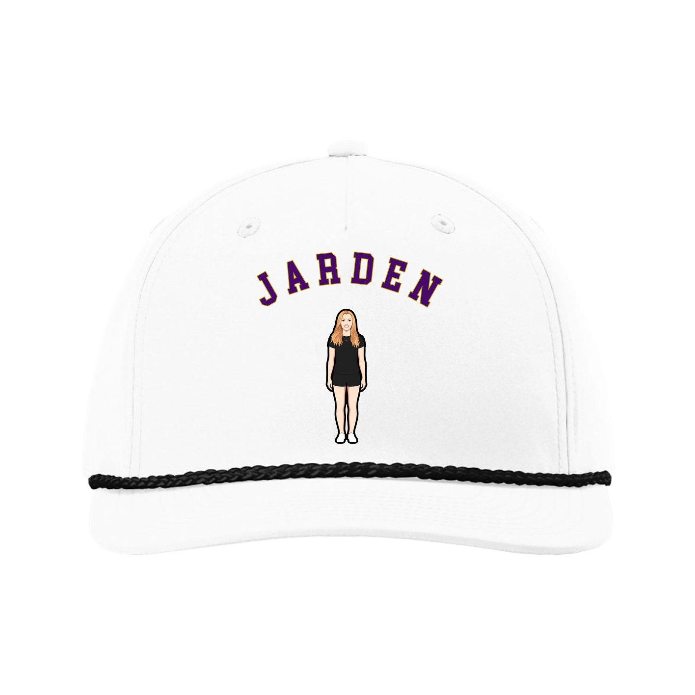 Five-Panel Classic Rope Cap — Shirsey Arch in White