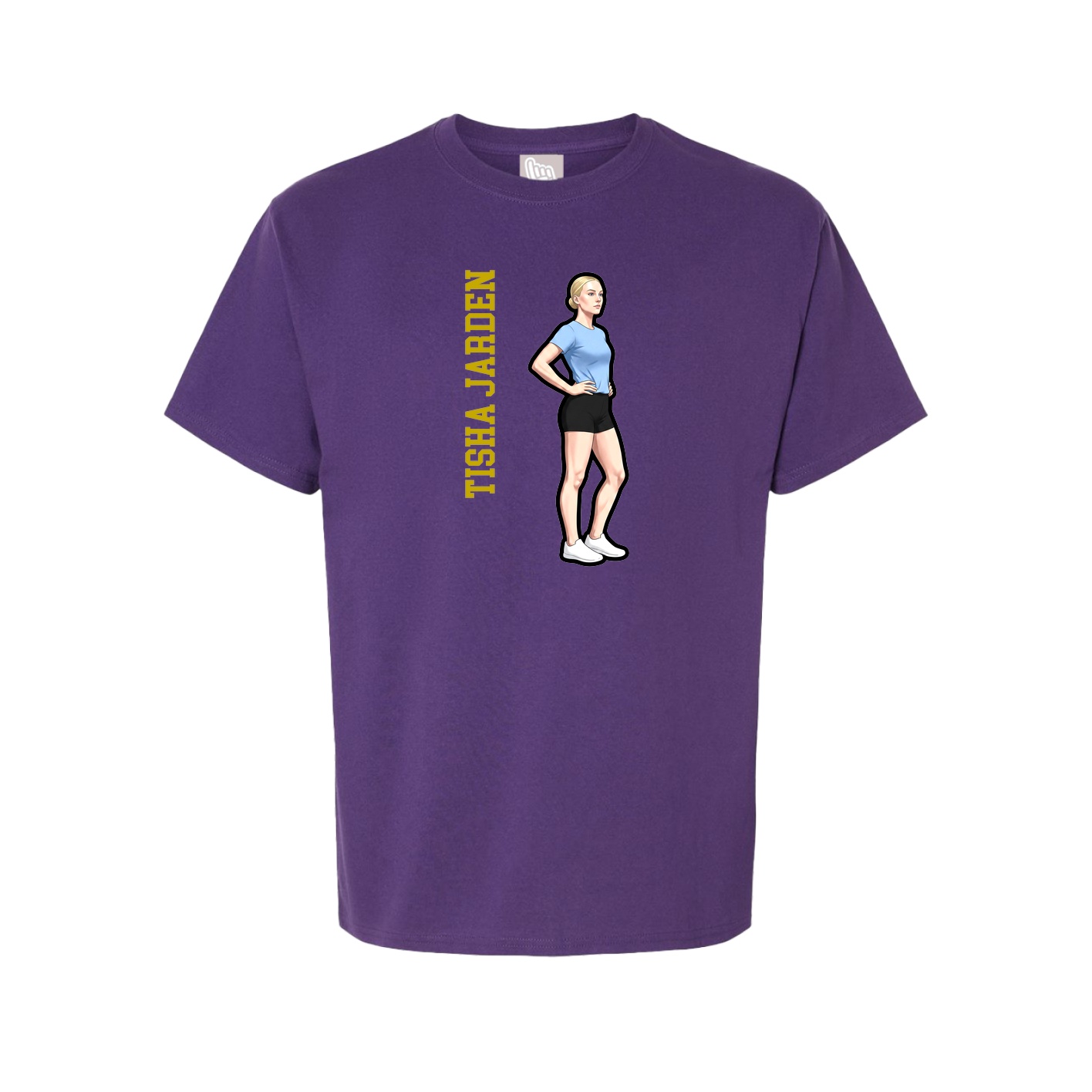Youth Tee — Name Vertical in Purple