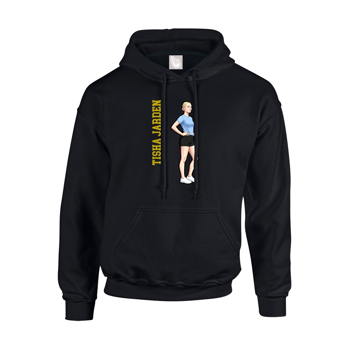 Hoodie — Name Vertical in Black