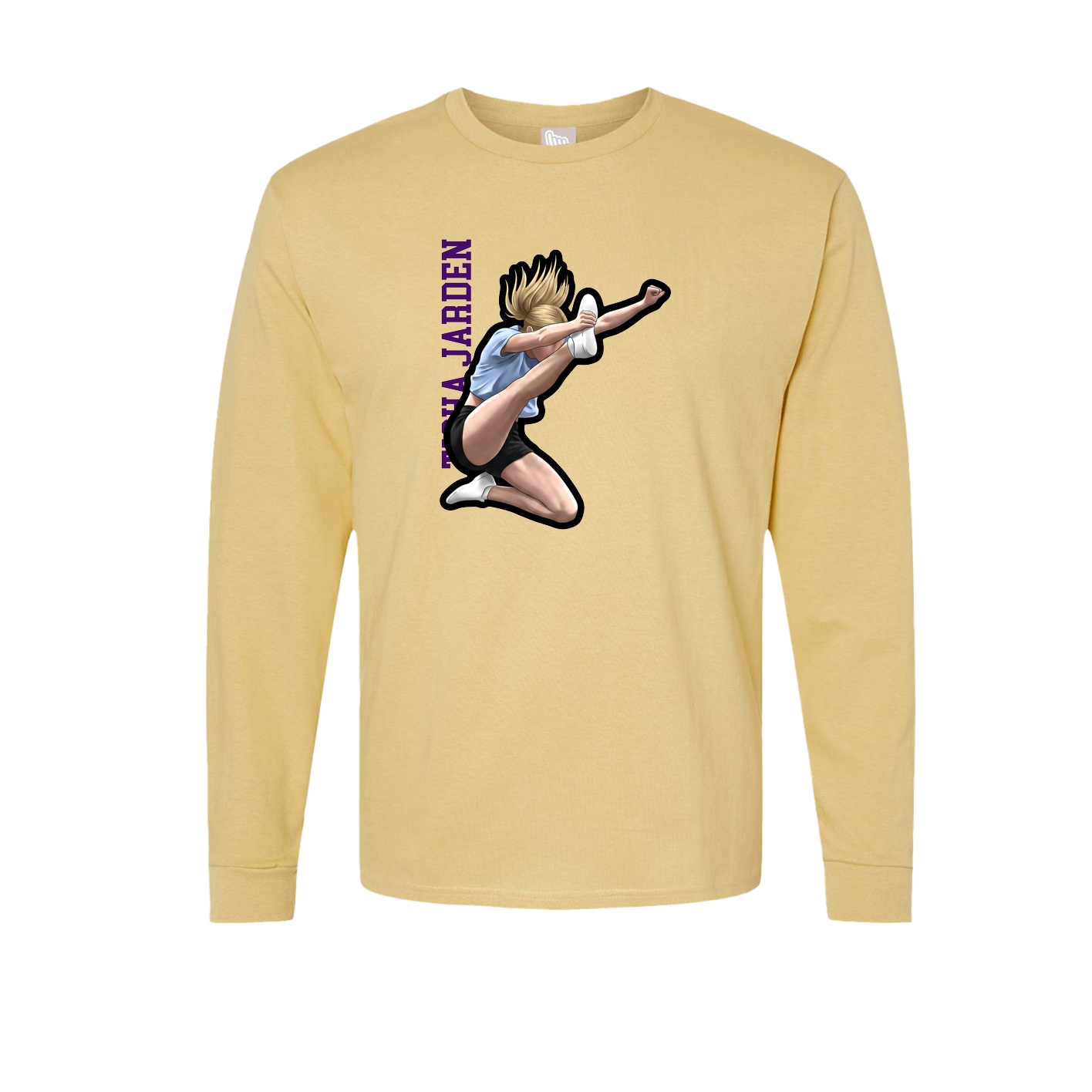 Long Sleeve Tee — Name Vertical in Vegas Gold