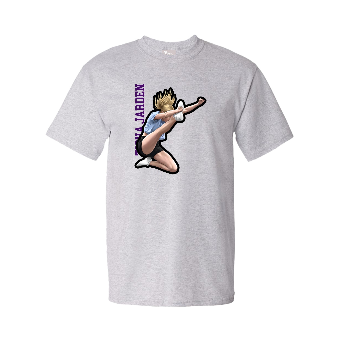 Youth Tee — Name Vertical in Grey