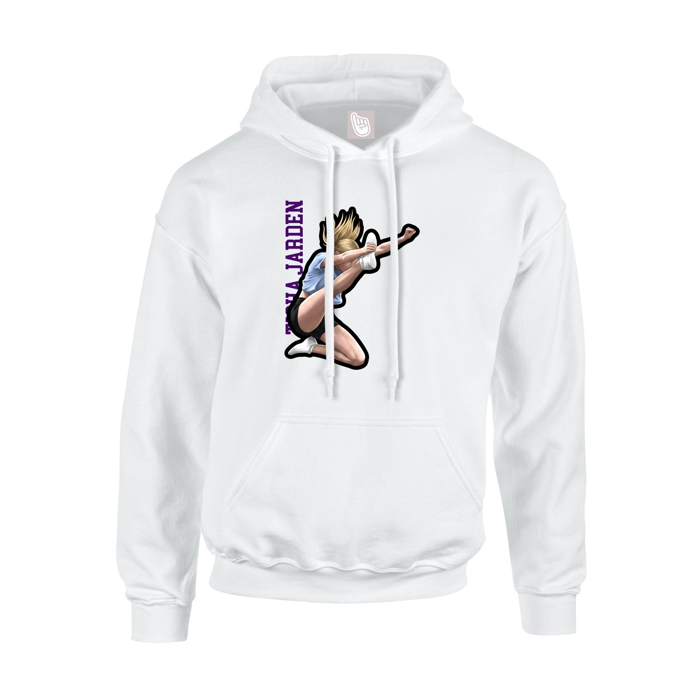 Youth Hoodie — Name Vertical in White