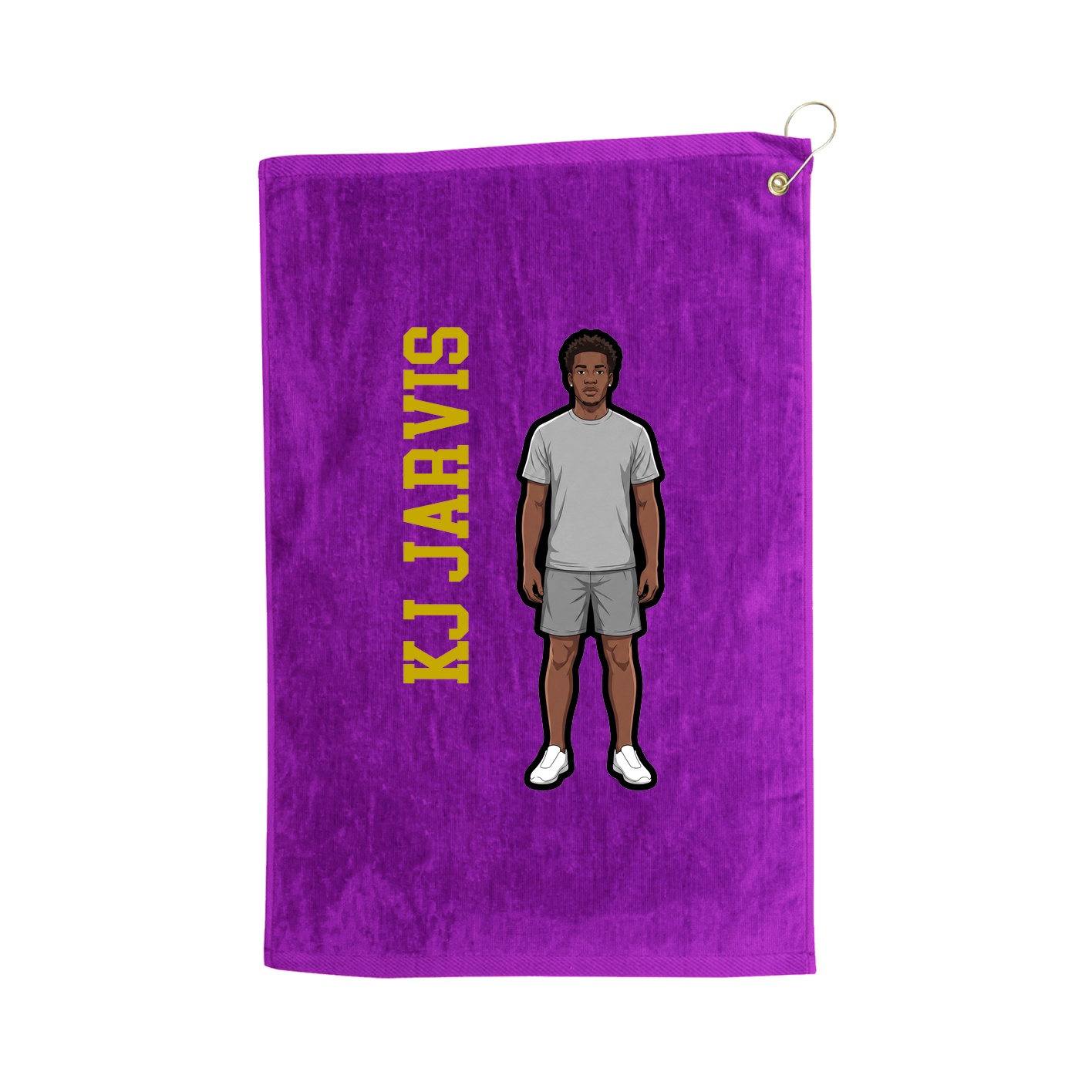 Golf Towel — Name Vertical in Purple