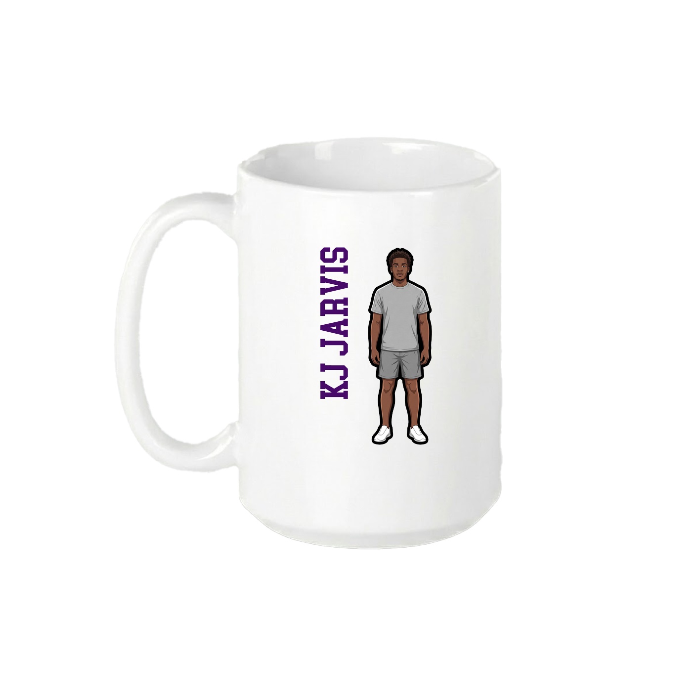 15oz Coffee Mug — Name Vertical in White