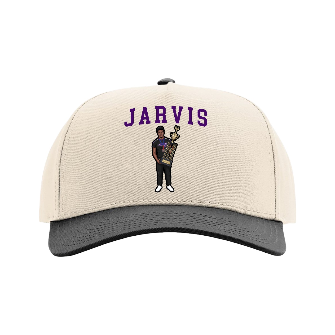 Full Fabric Five-Panel Champ Cap — Shirsey in Cream/Black