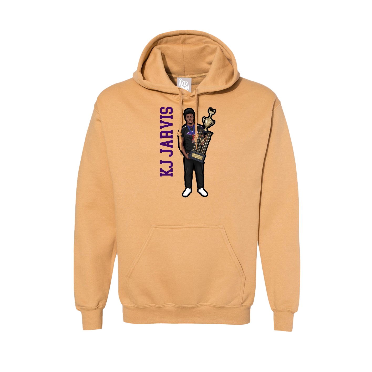 Hoodie — Name Vertical in Vegas Gold