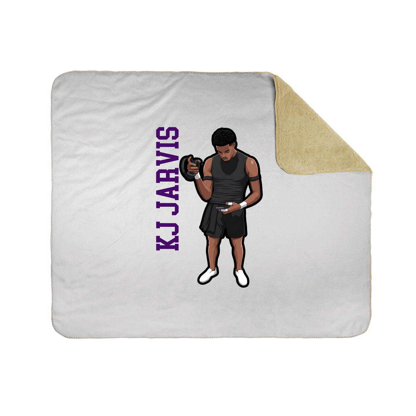 Throw Blanket — Name Vertical in White