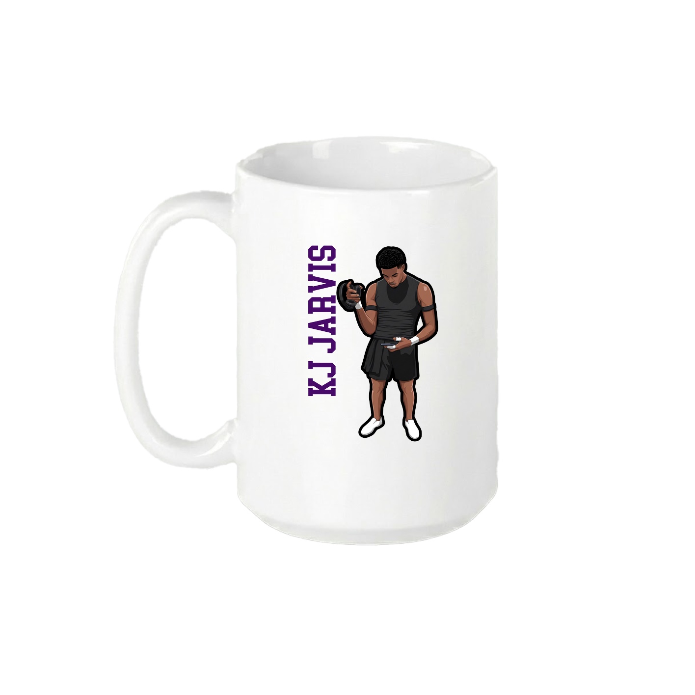 15oz Coffee Mug — Name Vertical in White