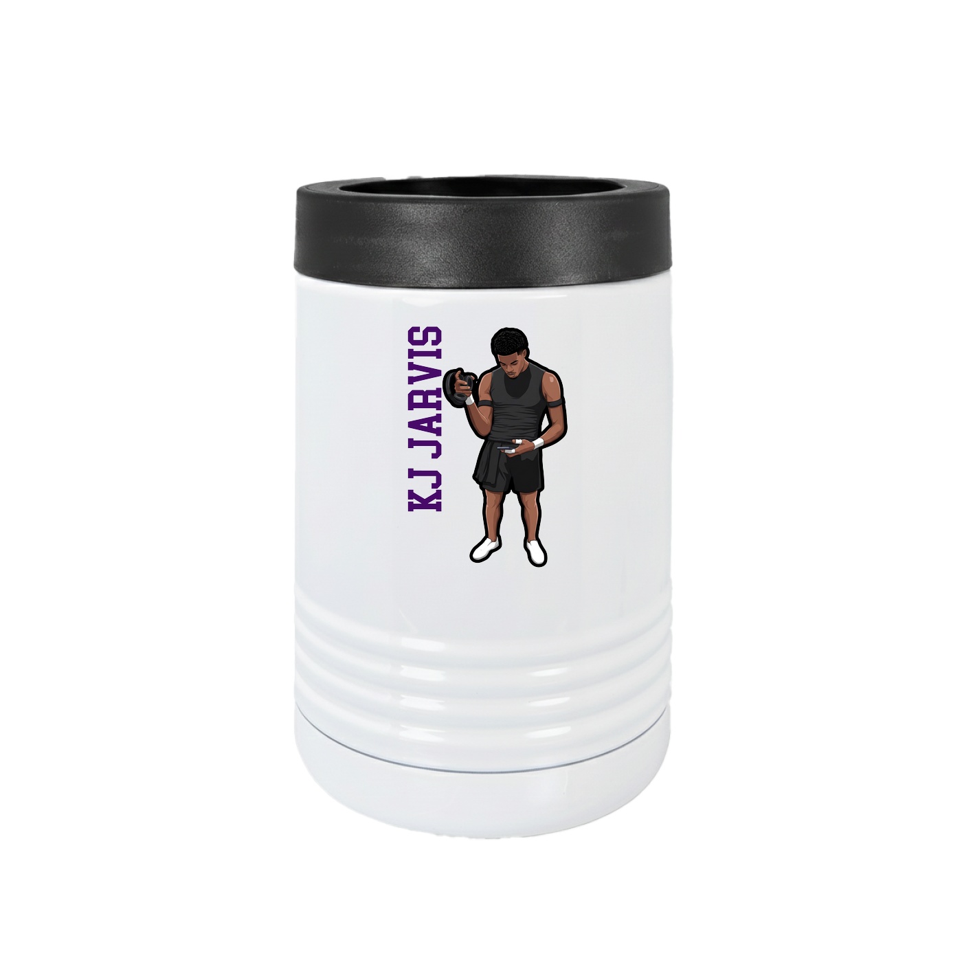 Beverage Holder — Name Vertical in White