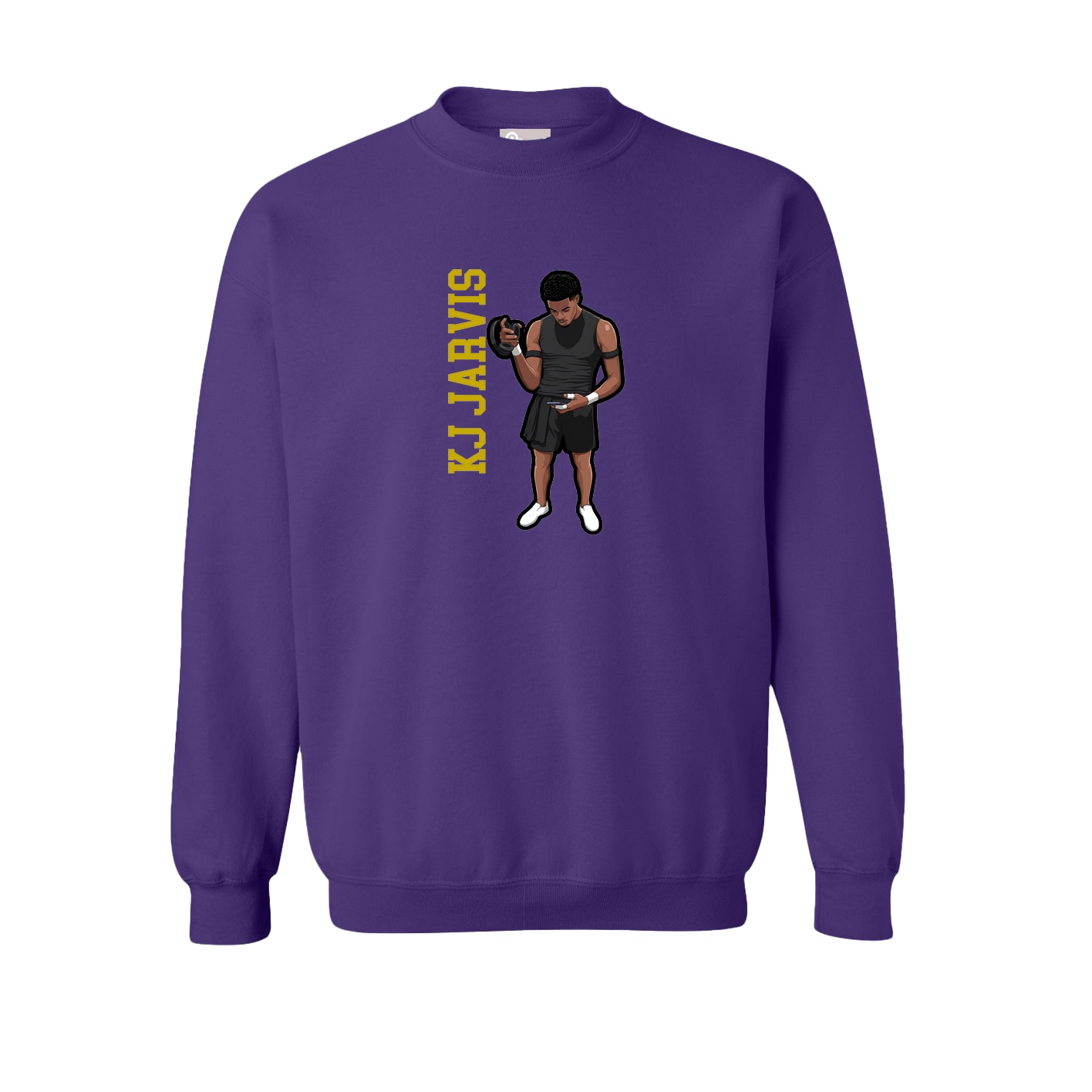 Fleece Crew — Name Vertical in Purple