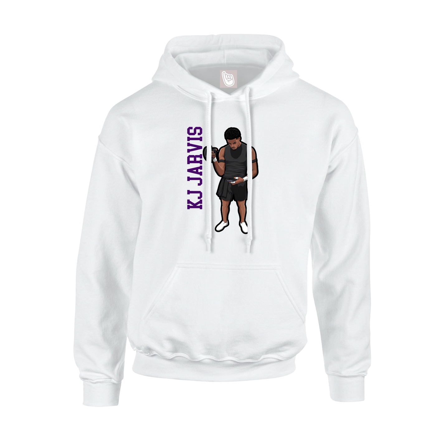 Youth Hoodie — Name Vertical in White