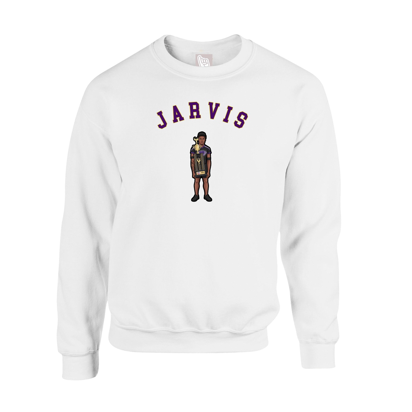Fleece Crew — Shirsey Arch in White