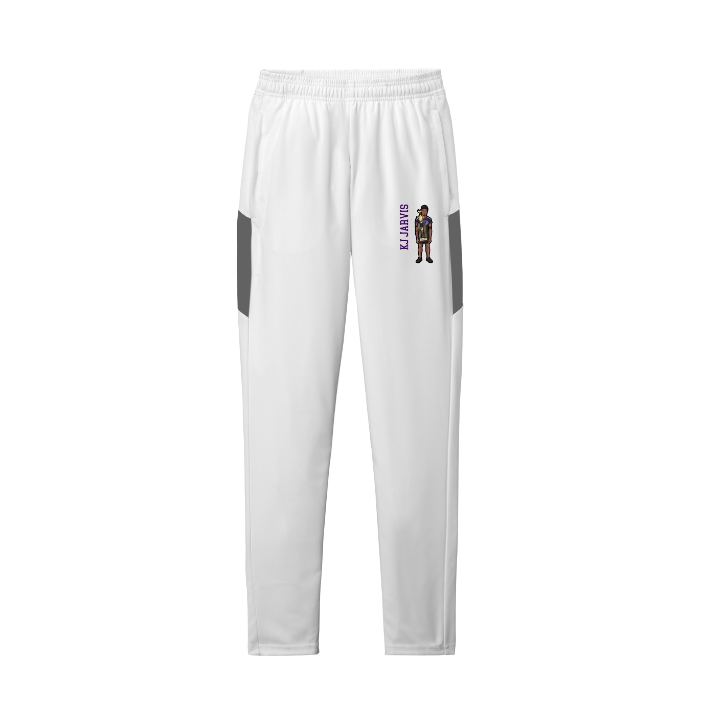 Team Travel Pant — Name Vertical in White/Grey