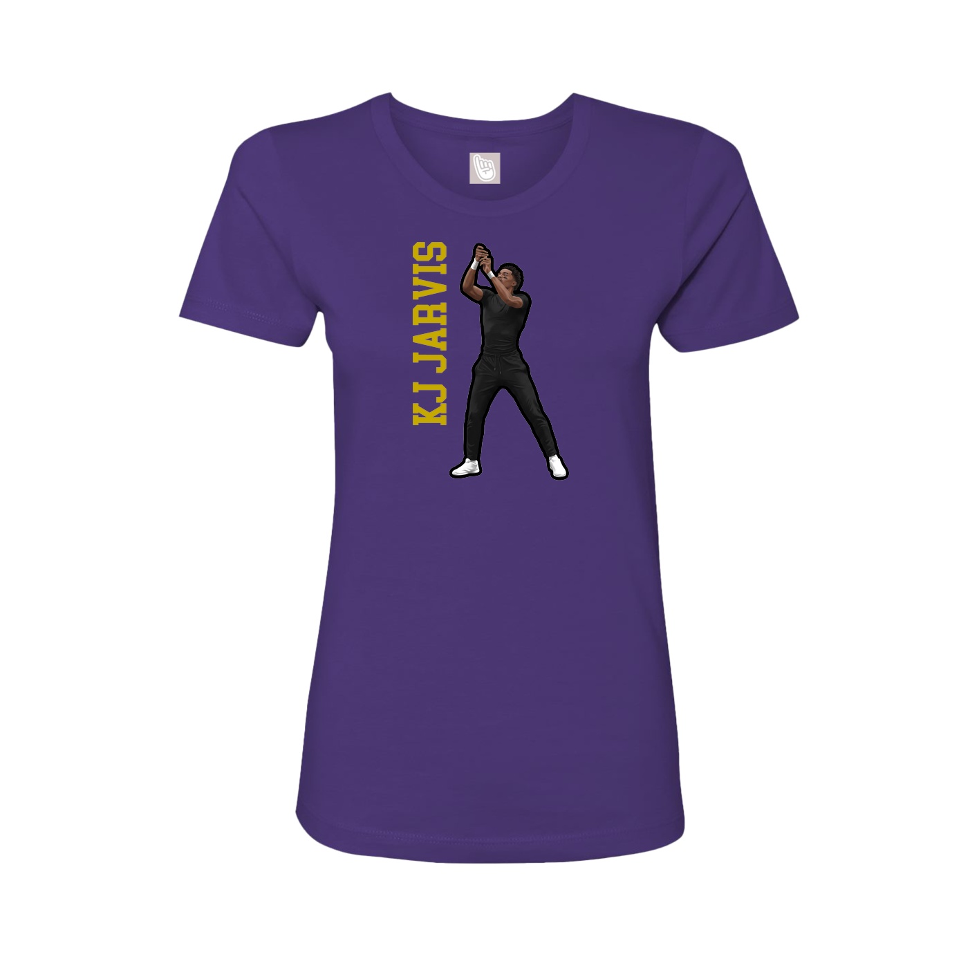 Womens Tee — Name Vertical in Purple