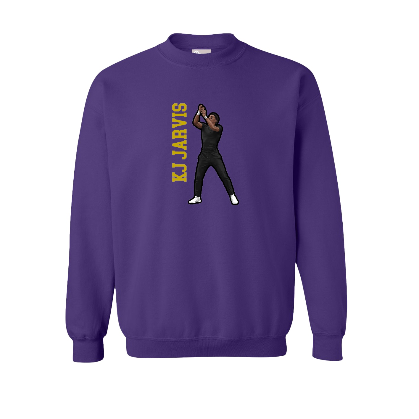 Fleece Crew — Name Vertical in Purple