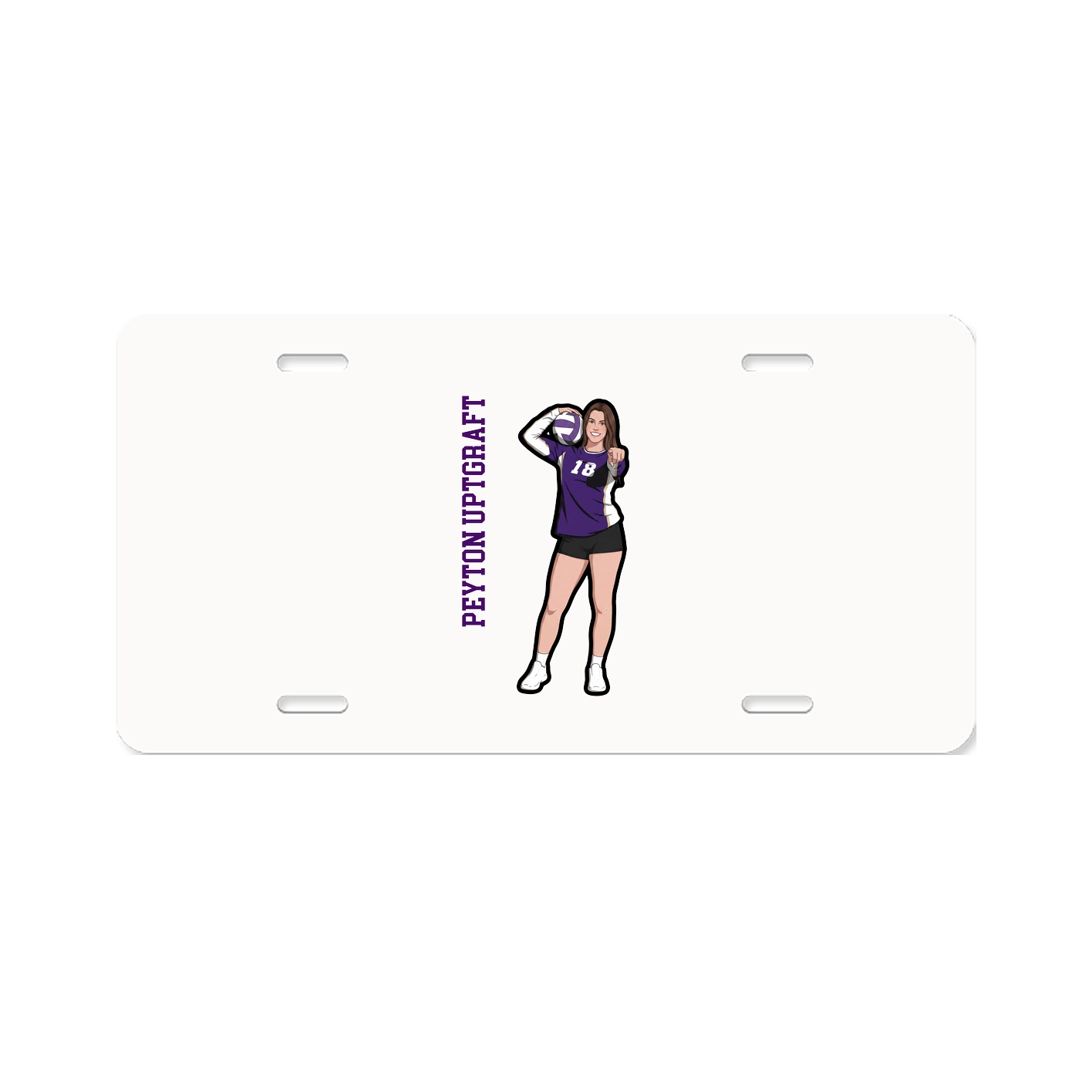 License Plate — Name Vertical in Classic