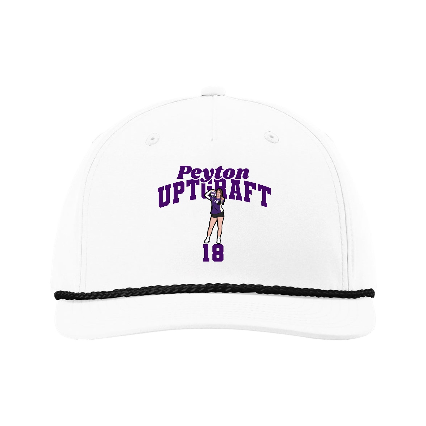 Five-Panel Classic Rope Cap — Signature Arch in White